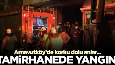 Arnavutköy'deki tamirhanede yangın!