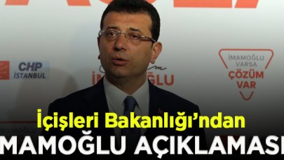 Bakanlıktan 'İmamoğlu' açıklaması