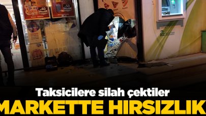 Şişli'de marketten hırsızlık; dışarıdaki taksicilere silah çektiler