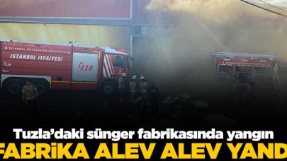 Tuzla'daki sünger fabrikasında yangın