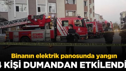 Bahçelievler'deki bir binanın yangın panosnda yangın