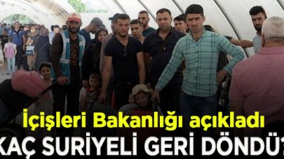 Bakanlıktan açıklama: Yüz binlerce Suriyeli ülkesine döndü