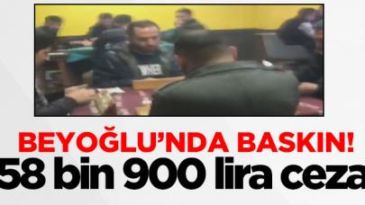 Beyoğlu'ndaki kahvehaneye baskın! 19 kişiye 58 bin 900 lira ceza