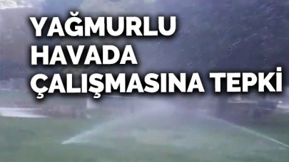 Fıskiyelerin yağmura rağmen çalışmasına tepki