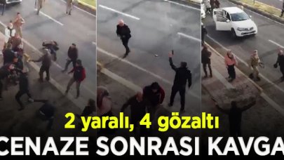 Cenaze sonrası taşlı, sopalı, silahlı kavga anı kamerada