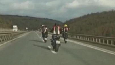 Şile Yolu'nda 3 motosikletlinin tek teker terörü kamerada 