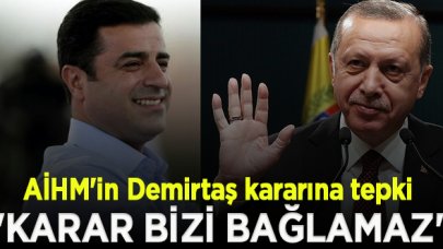 Erdoğan'dan AİHM'in Demirtaş kararına tepki; "Onlarca insanın kanı elinde"