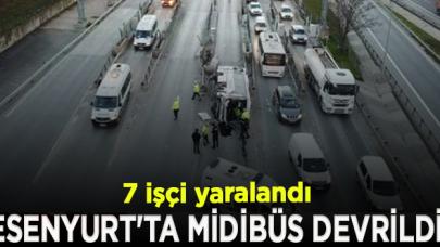 Esenyurt'ta midibüs devrildi; yaralılar var