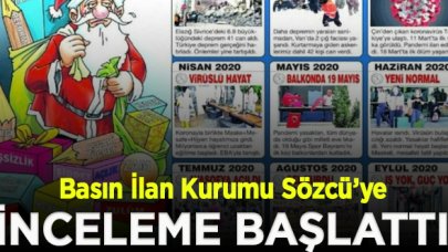 Basın İlan Kurumu, Sözcü gazetesinde bugün yer alan haberle ilgili inceleme başlattı