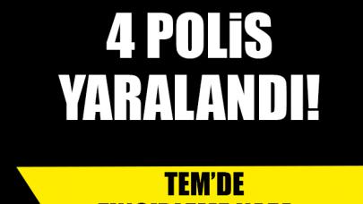 TEM'de zincirleme kaza: 4 polis yaralı