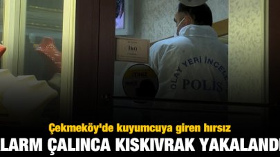 Kuyumcuya giren hırsızı alarm yakalattı