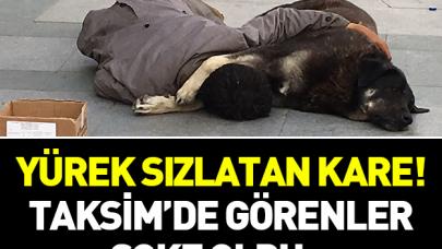 Taksim'de yürek sızlatan kare