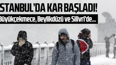 İstanbul'da kar başladı! Büyükçekmece, Beylikdüzü ve Silivri'de yağışlar etkili oluyor