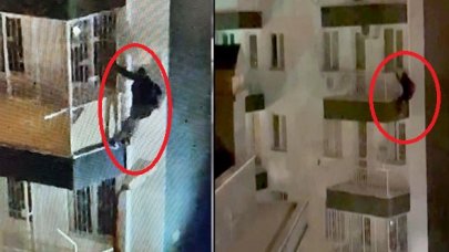 Türk ‘Örümcek Adam’ polisten kaçarken apartmanın 5.katına tırmandı