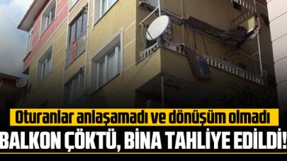 Avcılar'da yaşayanların kentsel dönüşüm için anlaşamadığı bina çöken balkon sebebiyle tahliye edildi