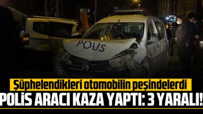 Arnavutköy'de polis aracı kaza yaptı: 2'si polis, 3 yaralı