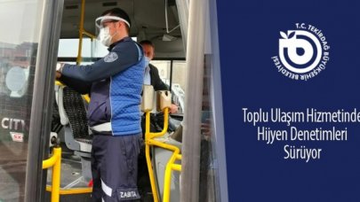 Tekirdağ Büyükşehir'in toplu ulaşım araçlarında hijyen denetimi sürüyor