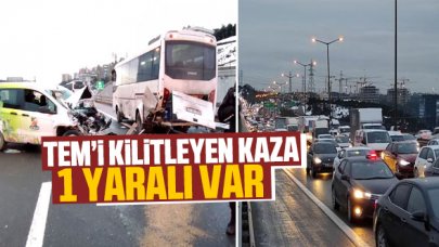 TEM'de trafiği kilitleyen kaza