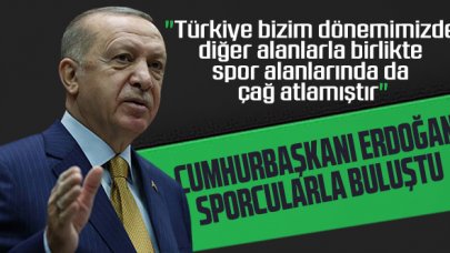 Erdoğan sporcularla buluştu