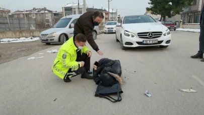 Bisikletle kaza yapan genç kendinden çok dedesine üzüldü