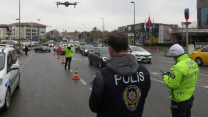 Üsküdar'da trafikte ihlalİ yapanlar dron ile yakalandı