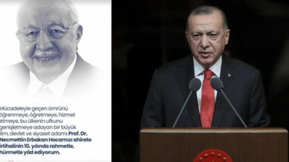 Cumhurbaşkanı Recep Tayyip Erdoğan'dan Necmettin Erbakan paylaşımı