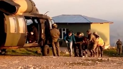 Hakkari’de trafik kazası geçiren çocuk helikopterle hastaneye yetiştirildi