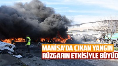 Manisa'da çıkan yangın rüzgarın etkisiyle büyüdü