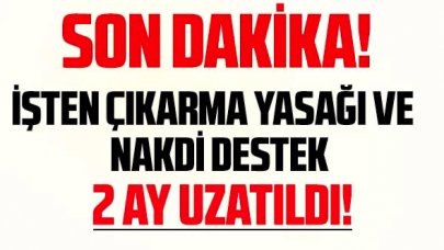 Son dakika: İşten çıkarma yasağı ve nakdi destek süresi 2 ay uzatıldı