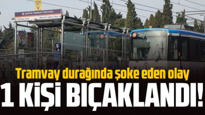 Eyüpsultan tramvay durağında kavga: 1 kişi bıçaklandı