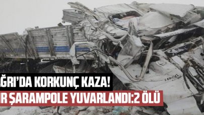 Ağrı'da korkunç kaza: Tır şarampole yuvarlandı, 2 ölü