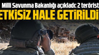 Milli Savunma Bakanlığı: 2 terörist etkisiz hale getirildi