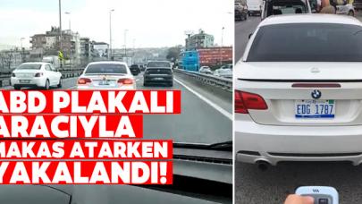 ABD plakalı aracıyla makas atıp siren çalan Iraklı yakalandı