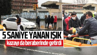 Beyoğlu'nda 5 saniye yanan yeşil ışık kaza yaptırdı!