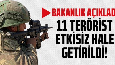 Barış Pınarı bölgesinde 11 terörist etkisiz hale getirildi