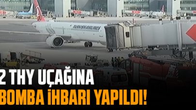 Son dakika: 2 THY uçağına bomba ihbarı yapıldı