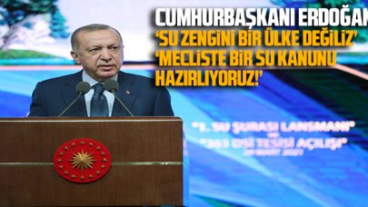 Cumhurbaşkanı Erdoğan: 'Su zengini bir ülke değiliz, Meclis'te bir su kanunu hazırlıyoruz'