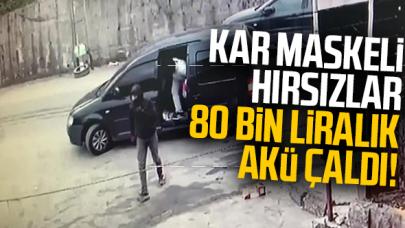 Esenyurt'ta kar maskesi takan hırsızlar 80 bin liralık akü çaldı