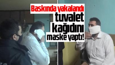 Esenyurt'taki kahvehane baskınında yakalanınca tuvalet kağıdını maske yaptı