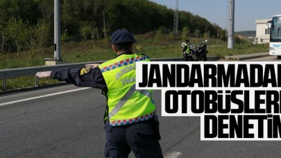 İstanbul'da jandarma ekiplerinden yolcu otobüslerine denetim