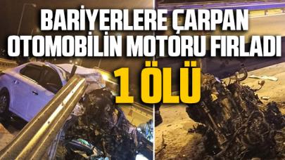 TEM Otoyolu Büyükçekmece mevkiinde bariyerlere çarpan otomobilin motoru fırladı: 1 ölü