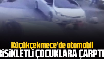 Bisikletli çocuklara otomobil çarptı