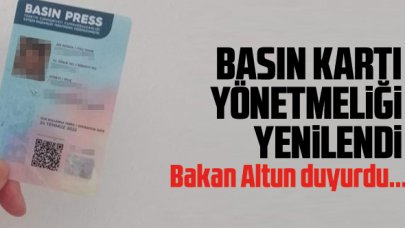 Basın kartı yönetmeliği yenilendi