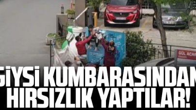 Bunu da yaptılar... Giysi kumbarasından hırsızlık!