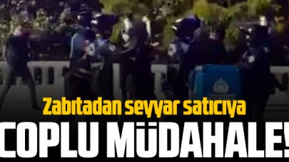 Taksim'de zabıtadan seyyar satıcıya coplu müdahale