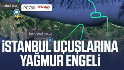 İstanbul uçuşlarına yağmur engeli