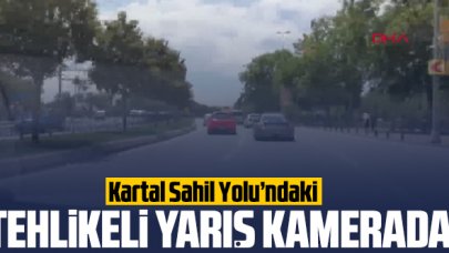 Kartal Sahil Yolu'nda tehlikeli yarış!