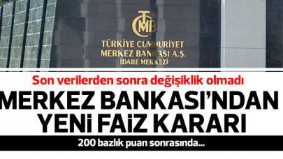 Merkez Bankası yüzde 19 düzeyindeki politika faizini değiştirmedi