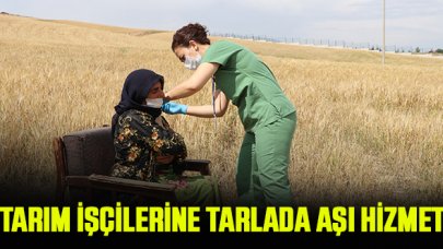 Ankara'da tarım işçilerine tarlada aşı