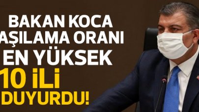 Bakan Koca aşılamada en yüksek 10 ili açıkladı